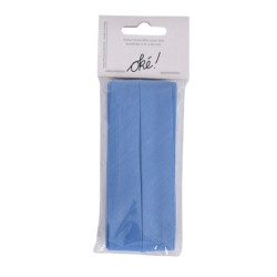 SACHET DE 6 / RUBAN BIAIS 2 CM. X 4 M. BLEUET