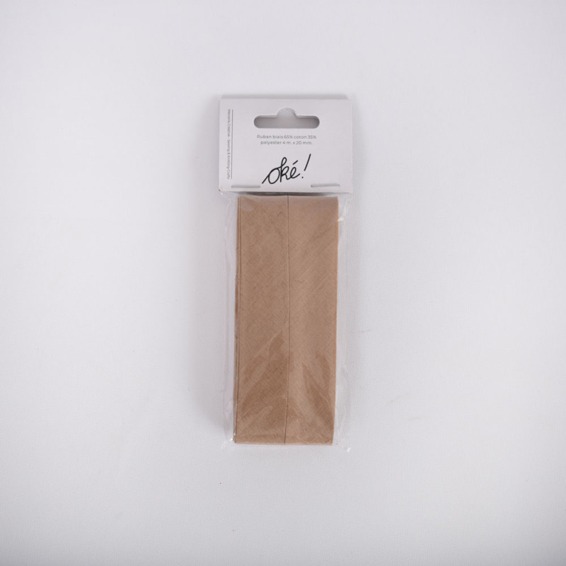 SACHET DE 6 / RUBAN BIAIS 2 CM. X 4 M. GREGE