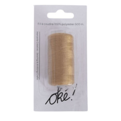 SACHET DE 6 / FIL A COUDRE 100% POLYESTER 500 M. BEIGE