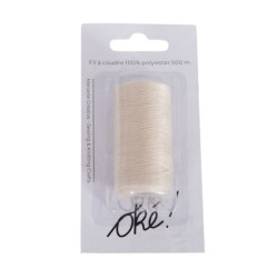SACHET DE 6 / FIL A COUDRE 100% POLYESTER 500 M. NATUREL