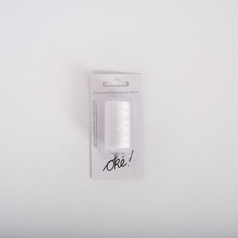 SACHET DE 6 / FIL A COUDRE 100% POLYESTER 500 M. BLANC