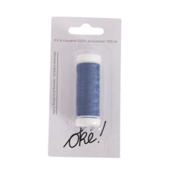 SACHET DE 6 / FIL A COUDRE 100% POLYESTER 100 M. JEANS
