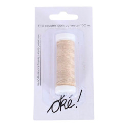 SACHET DE 6 / FIL A COUDRE 100% POLYESTER 100 M. NATUREL