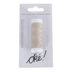 SACHET DE 6 / FIL A COUDRE 100% POLYESTER 100 M. BEIGE
