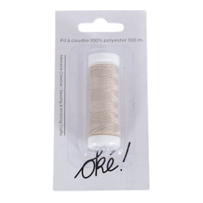 SACHET DE 6 / FIL A COUDRE 100% POLYESTER 100 M. BEIGE