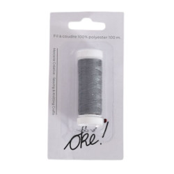 SACHET DE 6 / FIL A COUDRE 100% POLYESTER 100 M. CENDRE