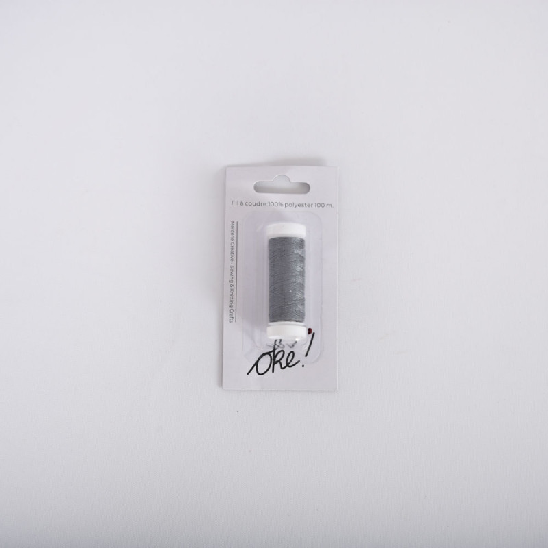 SACHET DE 6 / FIL A COUDRE 100% POLYESTER 100 M. CENDRE