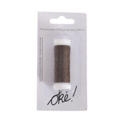 SACHET DE 6 / FIL A COUDRE 100% POLYESTER 100 M. EBENE