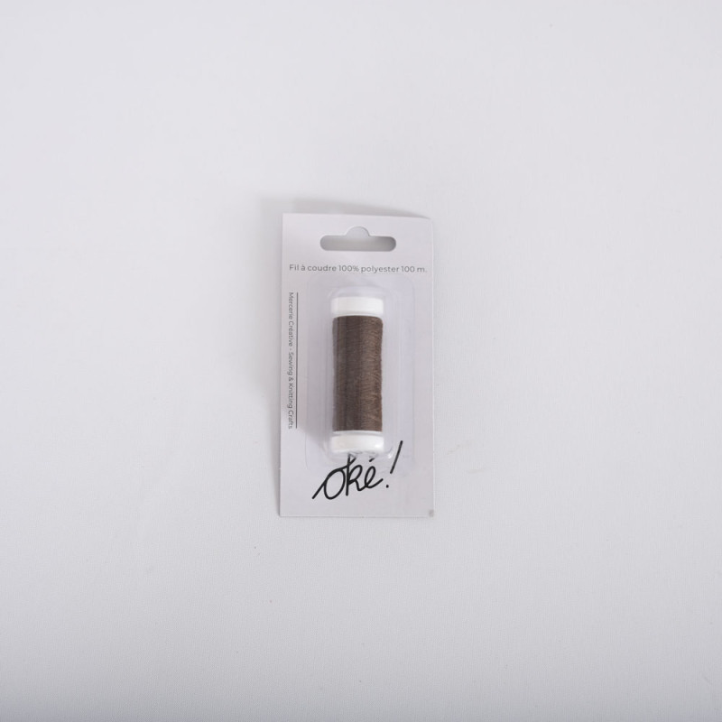 SACHET DE 6 / FIL A COUDRE 100% POLYESTER 100 M. EBENE