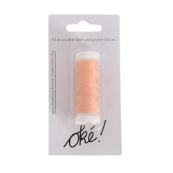 SACHET DE 6 / FIL A COUDRE 100% POLYESTER 100 M. ABRICOT