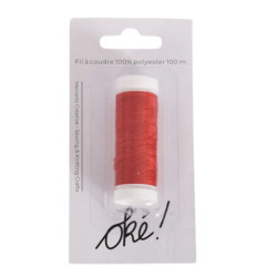 SACHET DE 6 / FIL A COUDRE 100% POLYESTER 100 M. COQUELICOT