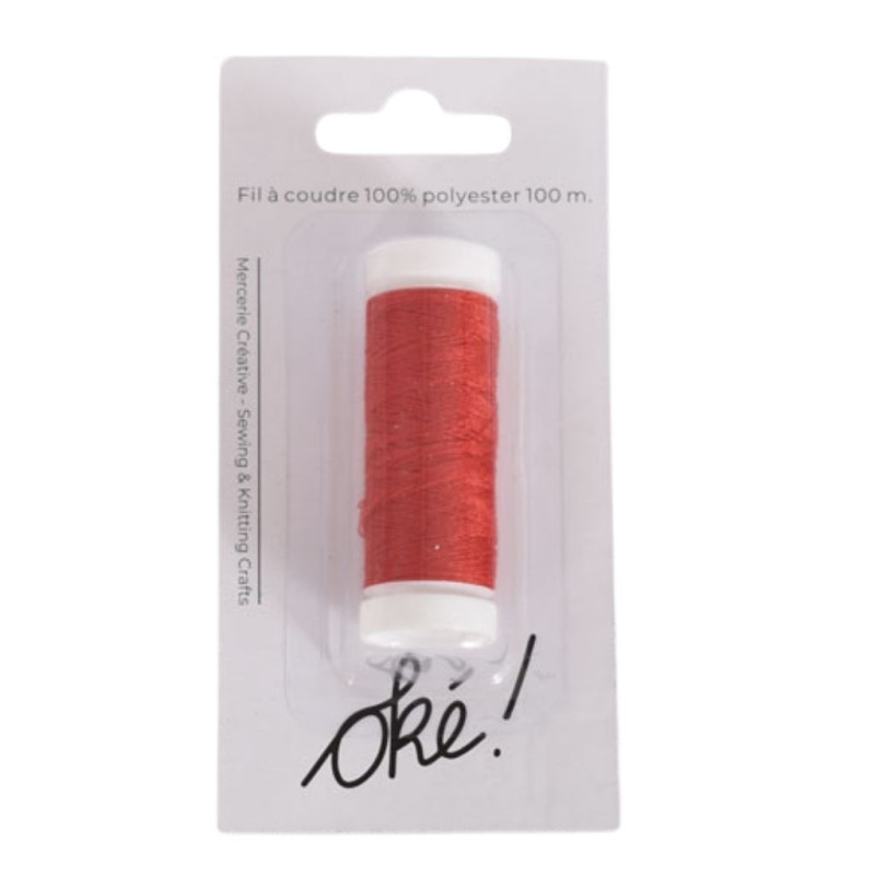 SACHET DE 6 / FIL A COUDRE 100% POLYESTER 100 M. COQUELICOT