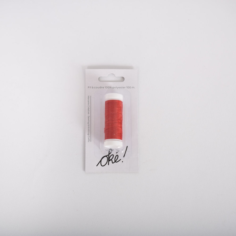 SACHET DE 6 / FIL A COUDRE 100% POLYESTER 100 M. COQUELICOT