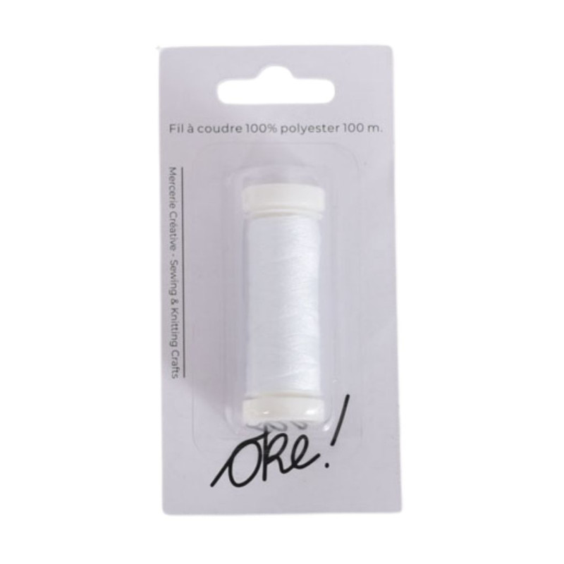 SACHET DE 6 / FIL A COUDRE 100% POLYESTER 100 M. BLANC