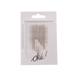 SACHET DE 6 / AIGUILLES COUTURE ASSORTIES 30 PCS & ENFILE AIGUILLE