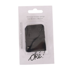 SACHET DE 6 / RALLONGE SOUTIEN-GORGE NOIR 30 MM. * 100 MM.