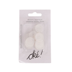 SACHET DE 6 / BOUTONS PYJAMA ET SALOPETTE 19 MM 15 PCS.