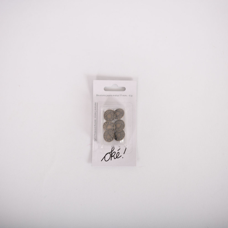 SACHET DE 6 / BOUTONS JEANS METAL 6 PCS.