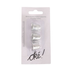 SACHET DE 6 / DE A COUDRE METAL 3 TAILLES SML