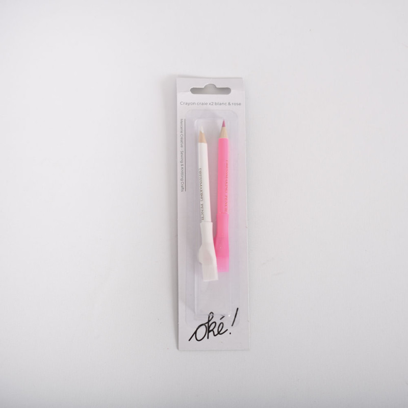 SACHET DE 6 / CRAYON CRAIE X2 BLANC & ROSE