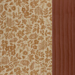 Doble Gasa acolchada estampada IMINA Blanco / Toffee