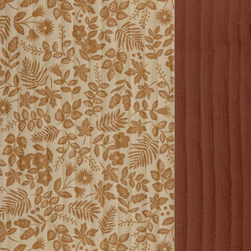 Doble Gasa acolchada estampada IMINA Blanco / Toffee