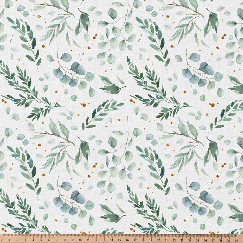 Coton imprimé ITO Blanc / Vert