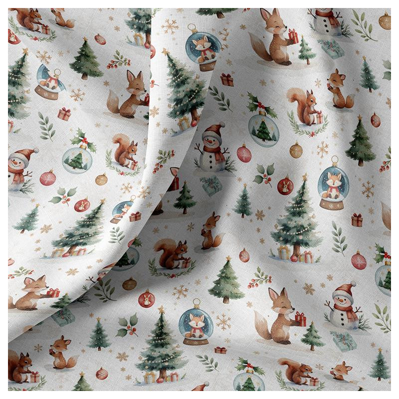 Coton imprimé DOUNOEL Blanc / Vert