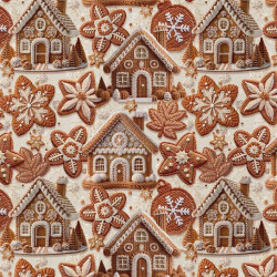 Coton imprimé CINNAMON Beige / Camel