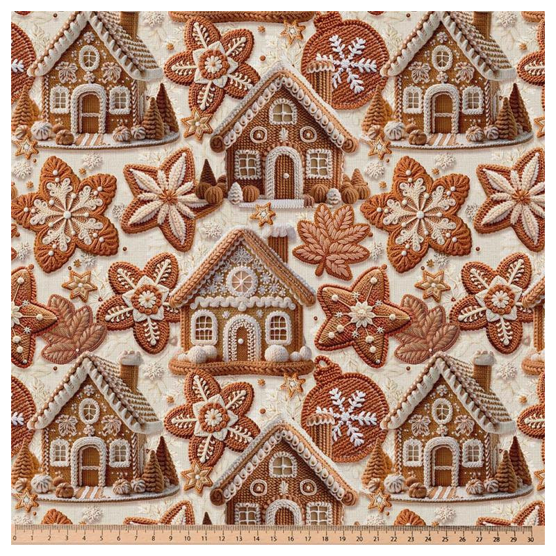 Coton imprimé CINNAMON Beige / Camel