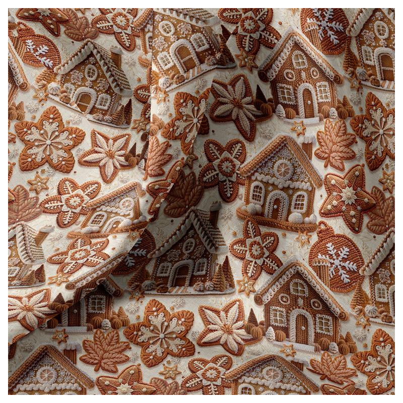 Coton imprimé CINNAMON Beige / Camel