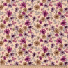 Coton imprimé ASTER Pêche / Violet