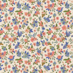 Coton imprimé KAILEY Ecru / Rose