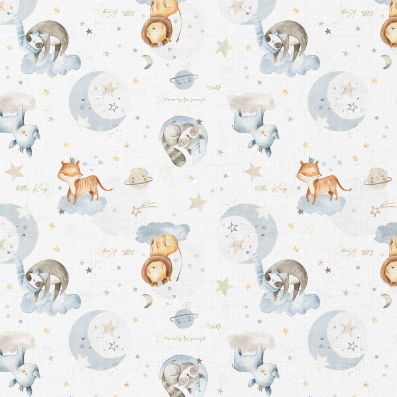 Coton imprimé DORMEUR60 Blanc / Bleu