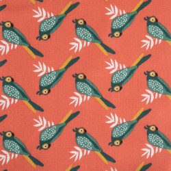 Printed Cotton LIKI Coral /...