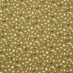 Coton Imprimé JIKEO Olive / Nuit