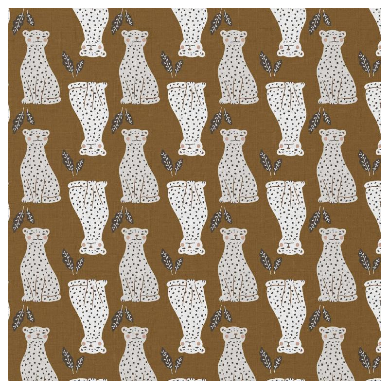 Coton Imprimé AMAOU Fauve / Charbon