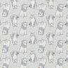 Coton Imprimé KODOMO Blanc / Kaki Foncé