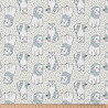 Coton Imprimé KODOMO Blanc / Kaki Foncé