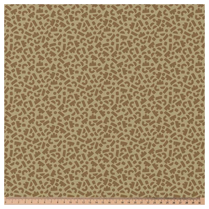 Coton Imprimé TIBEANS Beige / Marron