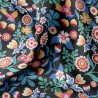Coton imprimé KALERIA Noir / Bleu