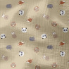 Double Gaze Imprimée TROMBINE Lin / Blanc