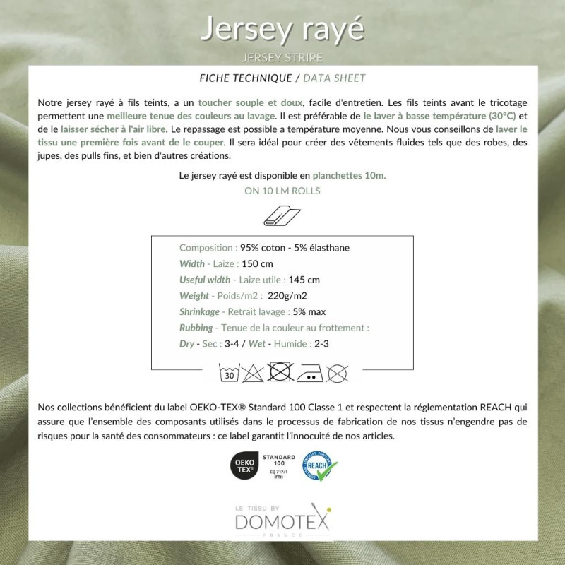 Jersey Rayé MARIN Eucalyptus / Vert De Gris