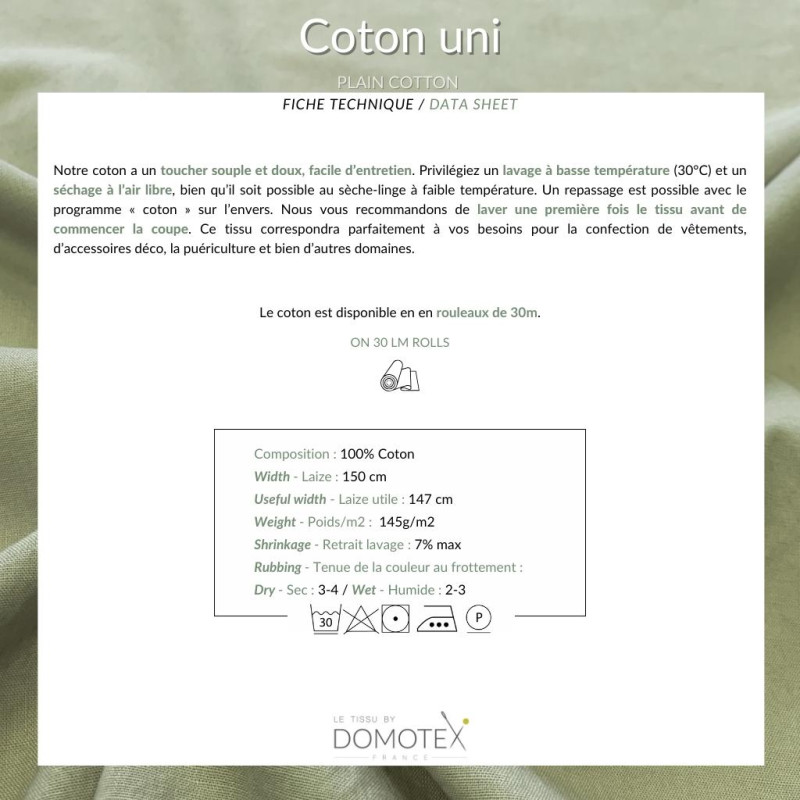 Coton Uni Azur