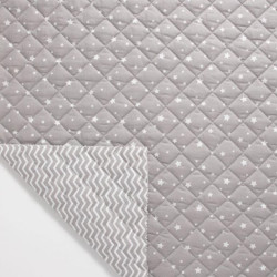 Coton Matelassé Imprimé TEZY / ZETOILE Gris / Gris