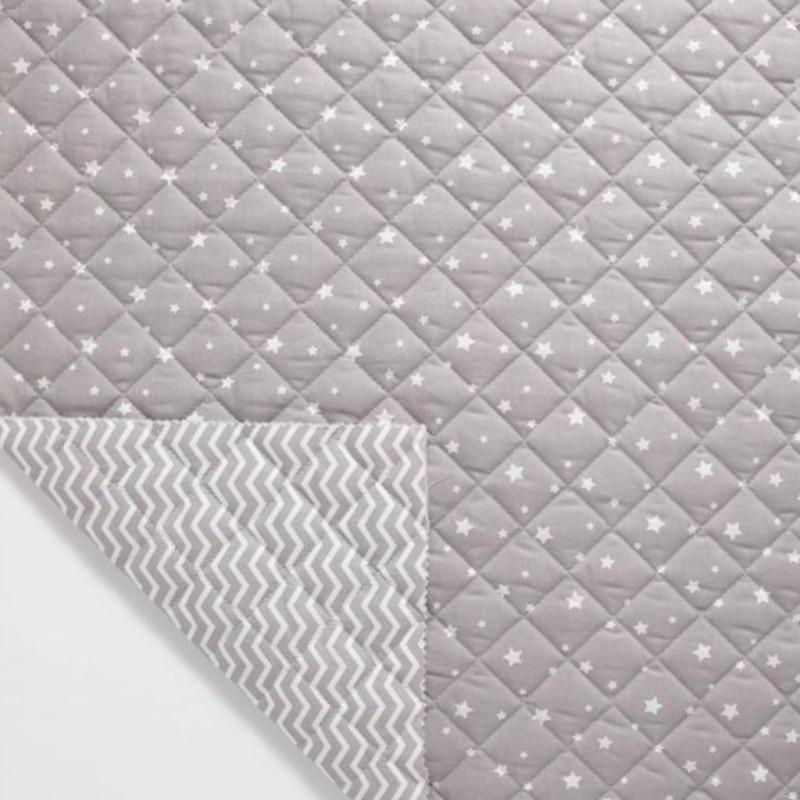 Coton Matelassé Imprimé TEZY / ZETOILE Gris / Gris