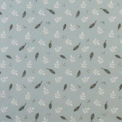 Coton Imprimé WIZOU Ciel Gris / Prune