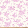 Viscose Imprimée POMPADOUR2 Blanc Cassé / Rose