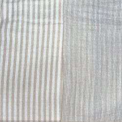 Double gaze Tissé Teint STRIPES Galet / Blanc Casse