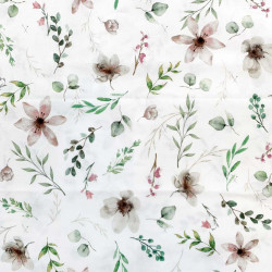 Printed Cotton GARDEN White...